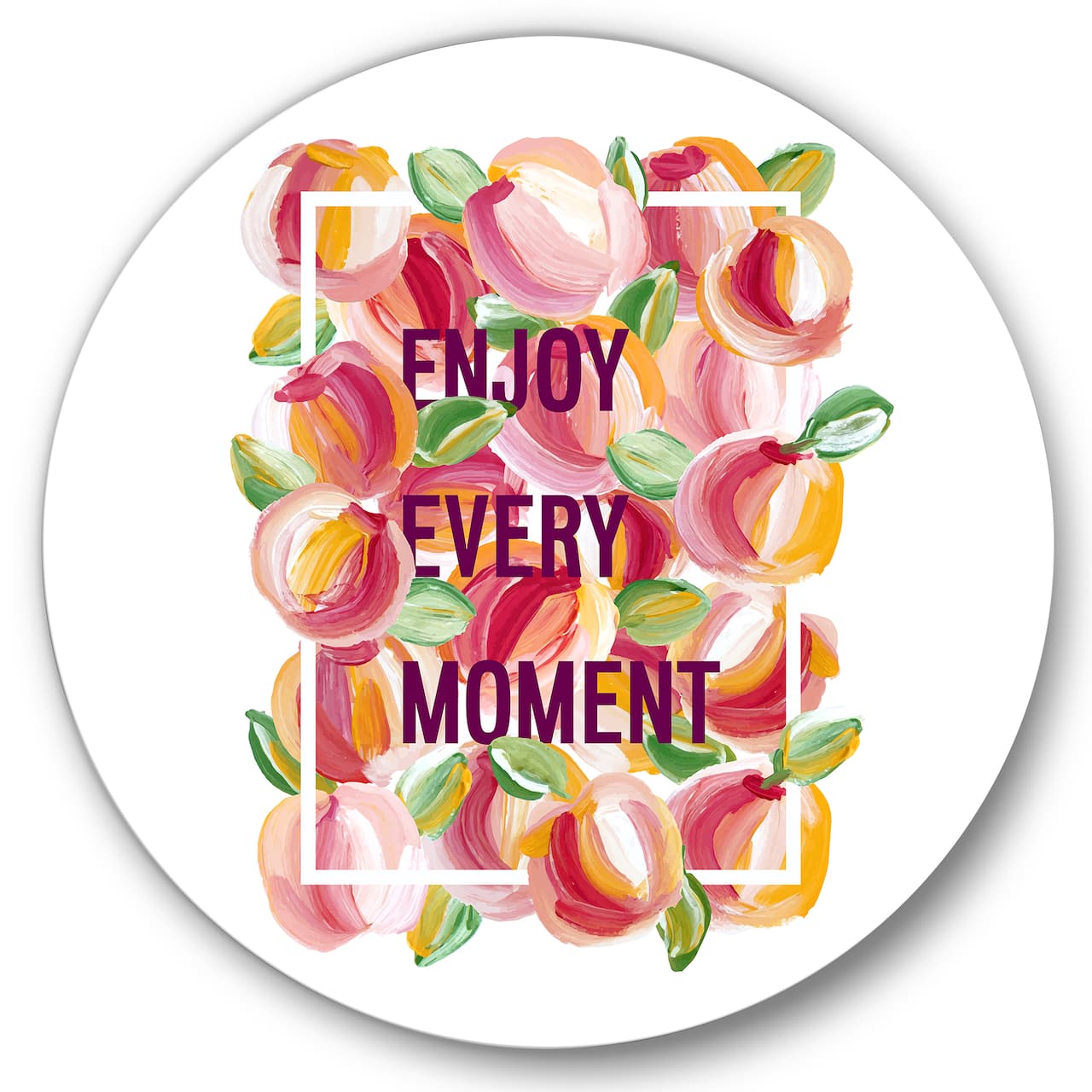 Designart - Enjoy Every Moment - Traditional Metal Circle Wall Art